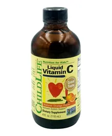 Childlife Essentials Liquid Vitamin C Immune System Support Nutrition Natural Orange Flavour - 118mL
