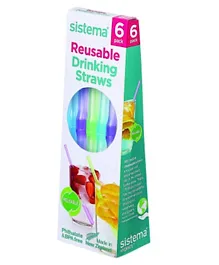 ماصات شرب قابلة لإعادة الاستخدام من سيستيما، عبوة من 6 ماصات - متعددة الألوان