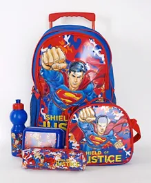 Superman Attack Strong Trolley Backpack Set 5 In 1 - 18 Inches