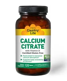 Country Life Calcium Citrate Tablets - 120 Pieces