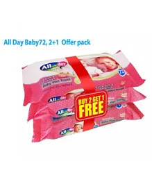 All Day Baby Wet Wipes 2+1 Promo Bag - 216 Wipes