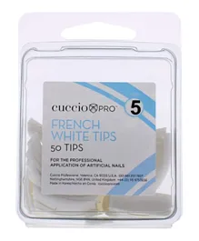 Cuccio Pro Acrylic Nails French White Tips Size 5 - 50 Pieces