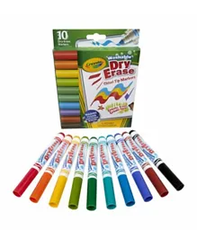 Crayola Washable Dry Erase Wedge Tip Markers - 10 Pieces