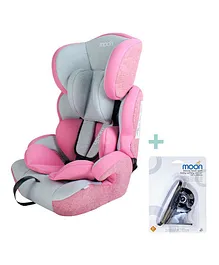 Moon Tolo Baby Car Seat + Deluxe Back Seat Side Mirror - Pink