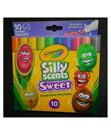 Crayola Silly Scents Sweet Washable Broad Line Markers - 10 Markers