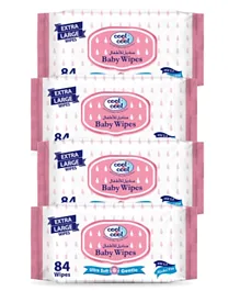 Cool & Cool Baby Wipes Extra Large Pack of 4 - 336 Wipes