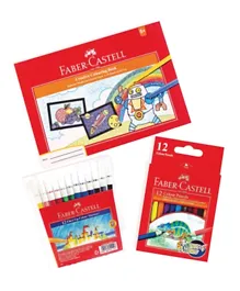 Faber-Castell B5 Activity Book With Color Pencil And Felt Pen Set - 25 Pieces
