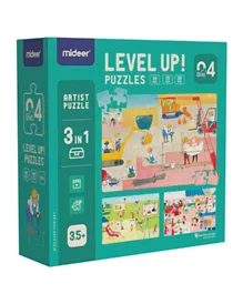 Mideer Level Up Artist Series Level 4 3 Pack Puzzle - 212 Pieces