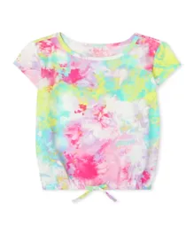 The Children's Place Tie Dye Front Tie Knot Tee - Multicolor