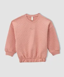 DeFacto Full Sleeves Sweatshirt - Pink