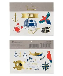 Meri Meri Pirates Bounty Temporary Tattoos Pack of 2 - Multicolour