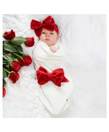 Cozy Cocoon Baby Cocoon Swaddling - Red Velour Bow