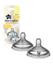 Tommee Tippee Closer to Nature Baby Bottle Teats - 2 Pieces