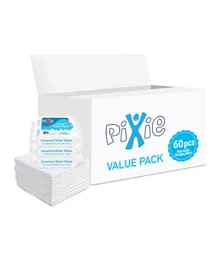 Pixie Disposable Changing Mats 60 + Water Wipes 108 Pieces