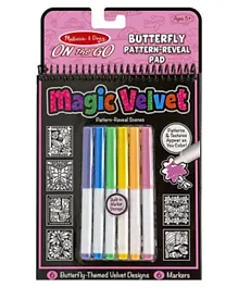 Melissa & Doug Magic Velvet Butterfly Marker With Coloring Pages - 12 Pieces