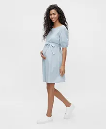 Mamalicious Striped Maternity Dress - Blue