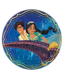 Party Centre Disney Aladdin Round Paper Plates 9 Inches - 8 Pieces