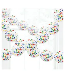Unique Rainbow Confetti Latex Balloon Garland Kit Pack of 15 - 12 Inches