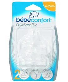 Bebeconfort 2 Silicone Standard Base Teats Set of 2 - White