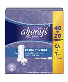 Always Daily Extra Protect Panty Liners Large - 68 Pieces