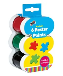 Galt Toys Washable Poster Paints Colour Set Pack of 6 - 22ml each
