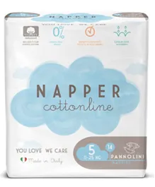 Napper Cotton Line Diapers Soft Hug Parmon size 5 - 14 Pieces