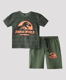 Jurassic World T-Shirt With Shorts Set -  Green