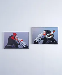 PAN Home Monkey Business Framed Wall Art Black -  2 Piece