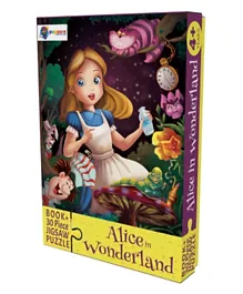 Alice in Wonderland 30 Piece Jigsaw Puzzle With Reading Book - English
