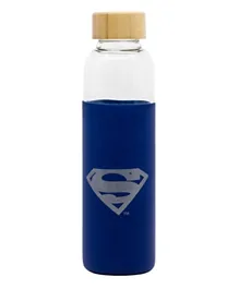 Stor Superman Symbol Young Adult Glass Bottle With Silicone Cover - 585ml
