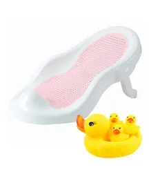 Star Babies Recline & Rinse Bather With Free Rubber Duck Toy - Pink