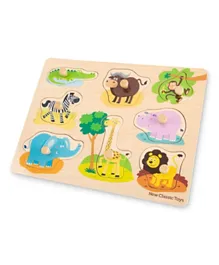 New Classic Toys Peg Puzzle Safari - 8 Pieces