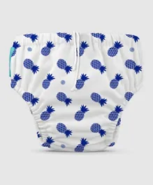 Charlie Banana Reusable Swim Diaper Blue Pineapple - Large