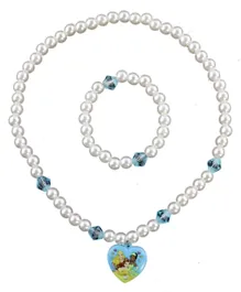 Disney Princess Necklace and Bracelet Pack of 2 - Blue & White