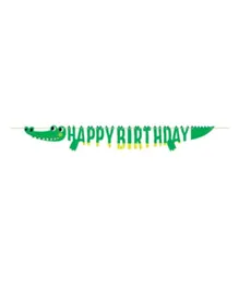 كرييتف كونفيرتنغ - لافتة زينة الحفلات على شكل تمساح مع شريط زينة - أخضر