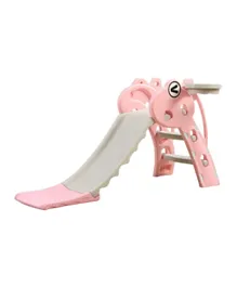 Lovely Baby Slide with Basketball Hoop - Pink