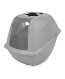 Pet Mate Stayfresh Cat Litter Tray Hooded With Door - Silver