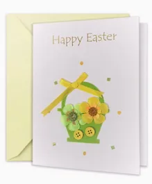 FLGT Hand Crafted Card Happy Easter with White Envelope - Multicolor