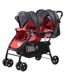 Little Angel Baby Stroller Twin Pram - Red