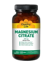 Country Life Magnesium Citrate 250 mg Tablets - 120 Pieces