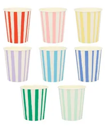 Meri Meri Mixed Stripe Cups Assorted - Pack of 8