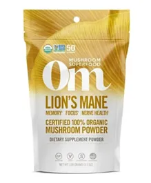 OM MUSHROOM Lions Mane Organic Mushroom Powder - 100g