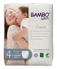 Bambo Nature Eco-Friendly Pants Diapers, Size 4, 7-14kg (22 pants)