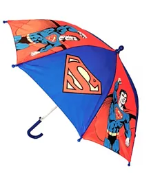 Warner Bros Superman Kids Automatic Umbrella Red Blue - 16 Inches