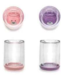 Melii Double Walled Bear Cup Purple & Pink Pack of 2 - 145mL