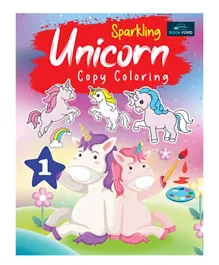Sparkling Unicorn Copy Coloring - English