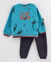 Babybol Baby's Stay Wild Sweatshirt & Pants Set - Blue