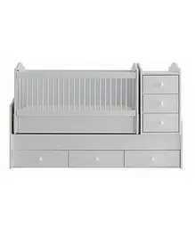 Belis Eva Convertible Baby Bed with Drawers Beyaz - 60 x 170 cm