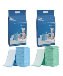 Cute 'n' Cuddle Disposable Changing Mats Blue & Green - Pack of 60