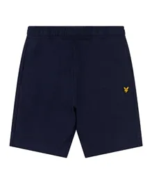 Lyle & Scott Cotton Eagle Patch Detail Sweat Shorts - Navy Blue